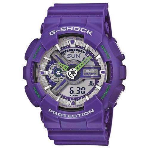 Image of Casio G-Shock lilla resin med stål quartz multifunktion (5146) Unisex ur, model GA-110DN-6AER